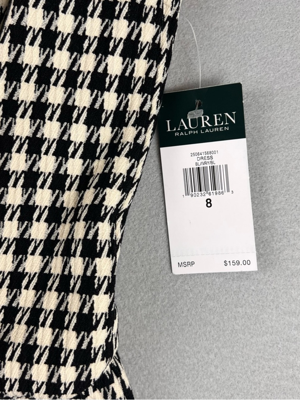 Ralph Lauren Black & White Houndstooth Sleeveless Midi Dress - Picture 3 of 9